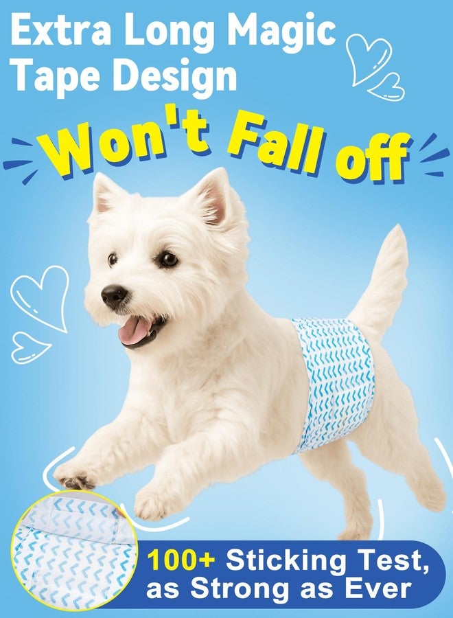 دونو حفاضات دونو للكلاب الذكور، حفاضات استخدام مرة واحدة للكلاب الذكور مع مؤشر للبلل، حفاضات فائقة الامتصاص للجراء الذكور، قلب ثلاثي الأبعاد، مانعة للتسرب بزاوية 360 درجة لسلس البول والتهيج، 16 حفاضة، صغير - Image 4